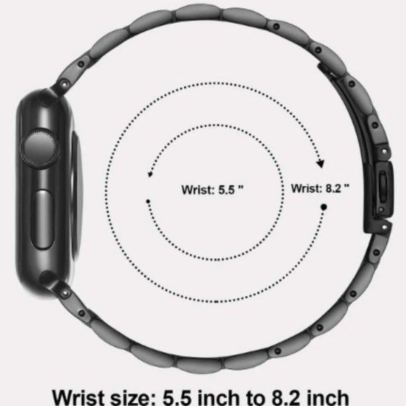 NEW Slim Strap Chain Stainless Band For Apple Watch - RoseGold - Picture 6 of 6